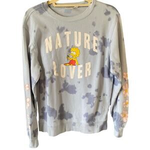 The Simpsons Sweater Womens S/M Small Medium Casual Tie Dye Normcore Long Sleeve